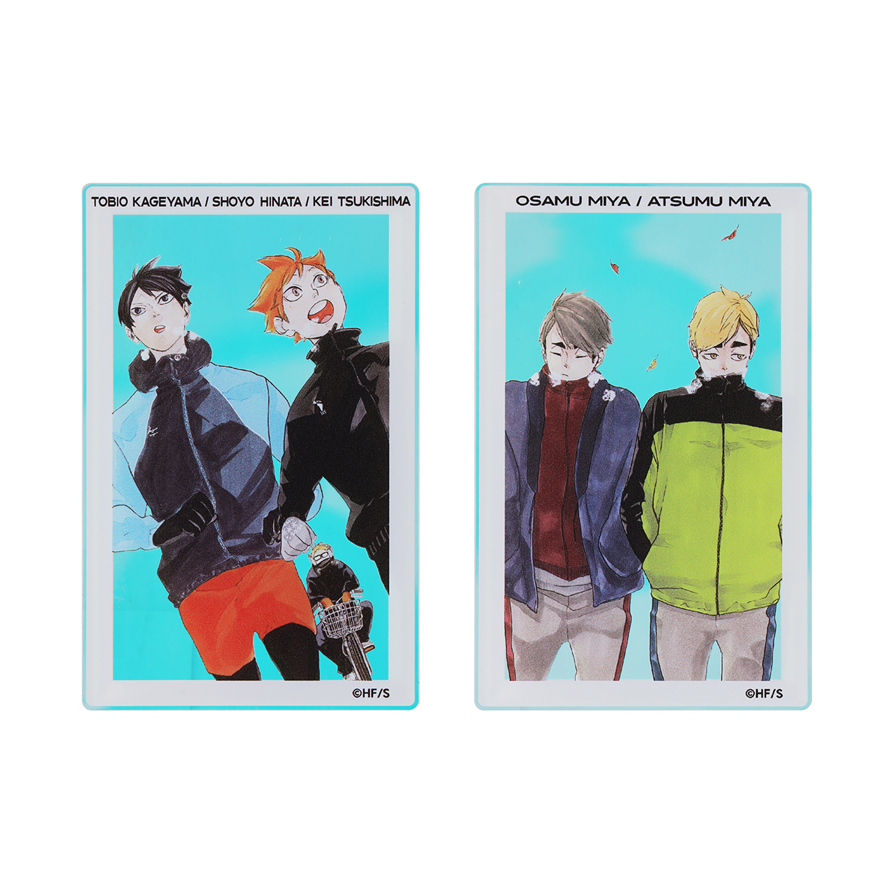オーロラアクリルカード2枚セット ［日向翔陽＆影山飛雄＆月島蛍／宮侑＆宮治］
